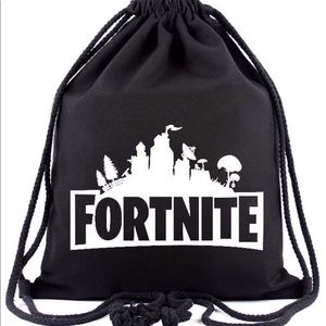 Black fortnite drawstring bag